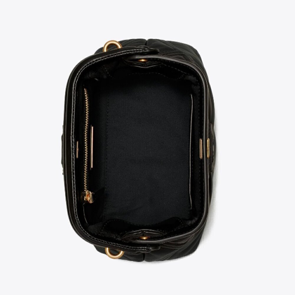 NWT! Tory Burch Fleming Frame Bag -Quilted Crossbody Bag - Small Black Lamb Skin - Picture 9 of 9